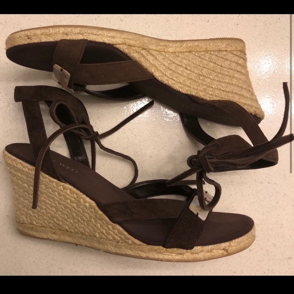 Brown Nine West Wedges